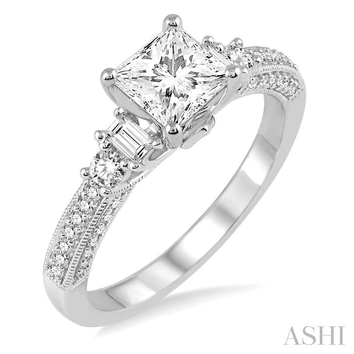 3/8 Ctw Diamond Semi-Mount Engagement Ring in 14K White Gold
