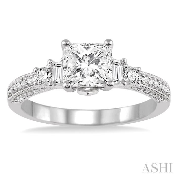 3/8 Ctw Diamond Semi-Mount Engagement Ring in 14K White Gold