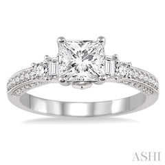 3/8 Ctw Diamond Semi-Mount Engagement Ring in 14K White Gold
