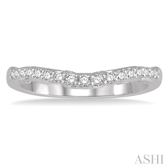 1/3 Ctw Round Cut Diamond Wedding Band in 14K White Gold