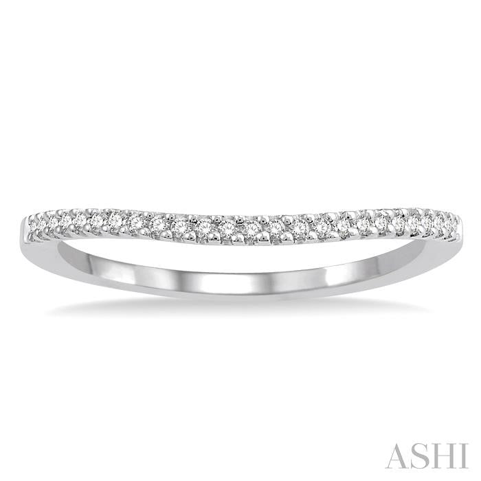 1/10 Ctw Round Cut Diamond Wedding Band in 14K White Gold
