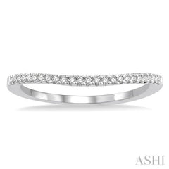 1/10 Ctw Round Cut Diamond Wedding Band in 14K White Gold
