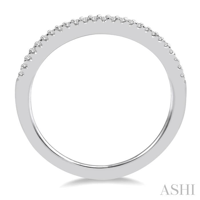 1/10 Ctw Round Cut Diamond Wedding Band in 14K White Gold