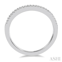 1/10 Ctw Round Cut Diamond Wedding Band in 14K White Gold