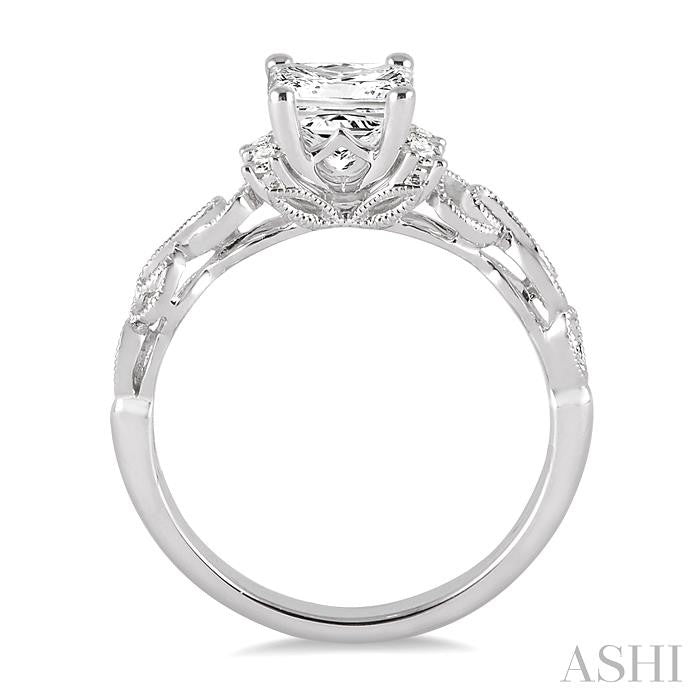 1/6 Ctw Diamond Semi-Mount Engagement Ring in 14K White Gold