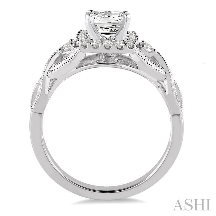 1/4 Ctw Diamond Semi-Mount Engagement Ring in 14K White Gold