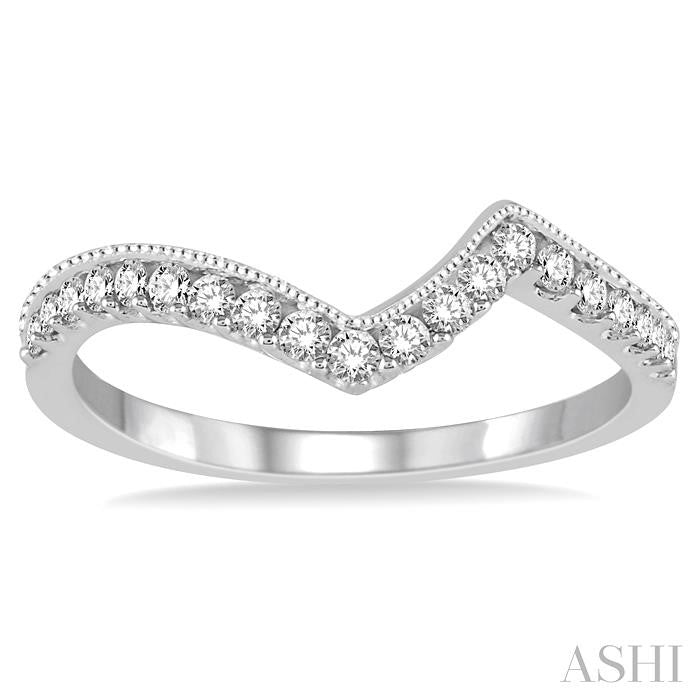 1/6 Ctw Round Cut Diamond Wedding Band in 14K White Gold