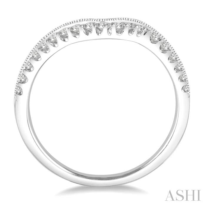1/6 Ctw Round Cut Diamond Wedding Band in 14K White Gold