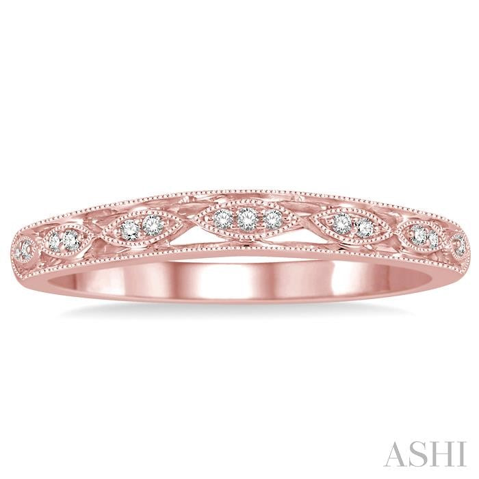 1/20 Ctw Round Cut Diamond Wedding Band in 14K Rose Gold