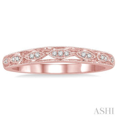 1/20 Ctw Round Cut Diamond Wedding Band in 14K Rose Gold