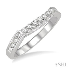 1/3 Ctw Straight Row Round Cut Diamond Wedding Band in 14K White Gold