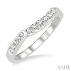 1/3 Ctw Straight Row Round Cut Diamond Wedding Band in 14K White Gold