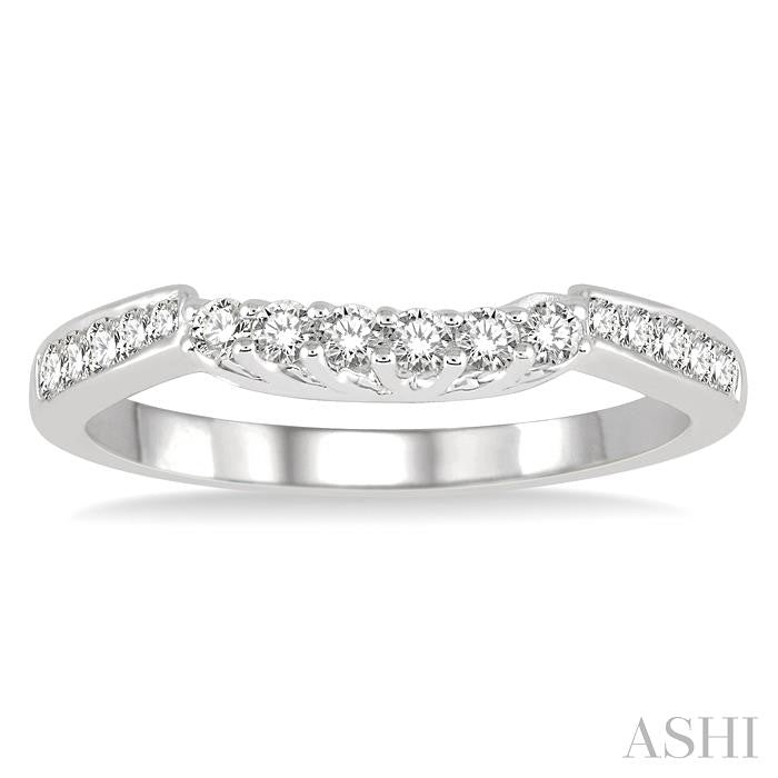 1/3 Ctw Straight Row Round Cut Diamond Wedding Band in 14K White Gold
