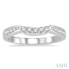 1/4 Ctw Straight Row Round Cut Diamond Wedding Band in 14K White Gold