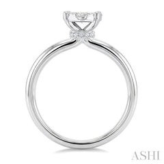 1/2 Ctw Lovebright Oval Shape Round Cut Diamond Cluster Ring in 14K White Gold