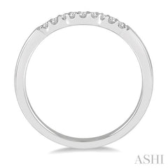 1/10 Ctw Waves Center Round Cut Diamond Wedding Band in 14K White Gold