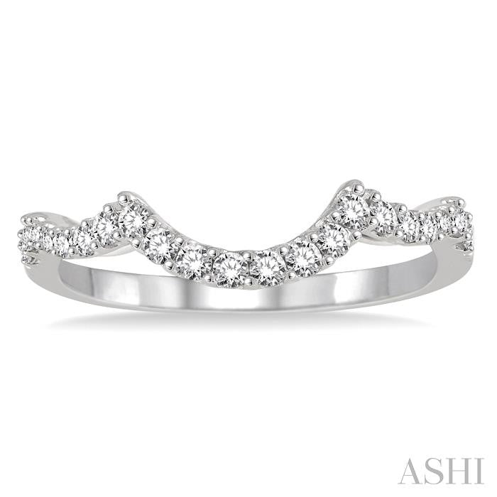 1/3 Ctw Round Cut Diamond Wedding Band in 14K White Gold