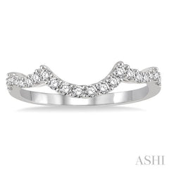 1/3 Ctw Round Cut Diamond Wedding Band in 14K White Gold