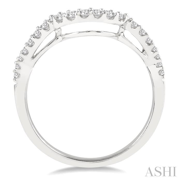 1/3 Ctw Round Cut Diamond Wedding Band in 14K White Gold