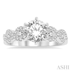 1/3 Ctw Diamond Semi-Mount Engagement Ring in 14K White Gold