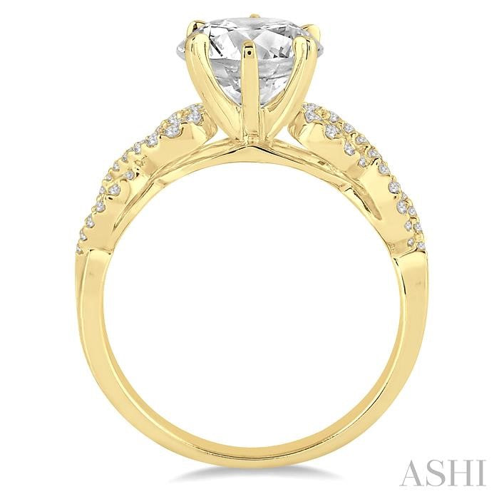 1/3 Ctw Diamond Semi-Mount Engagement Ring in 14K Yellow Gold