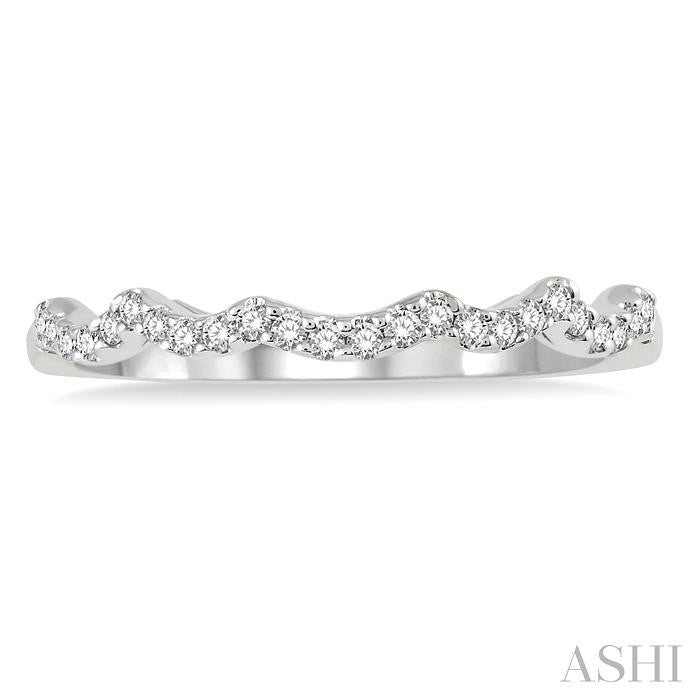 1/6 Ctw Round Cut Diamond Matching Wedding Band in 14K White Gold