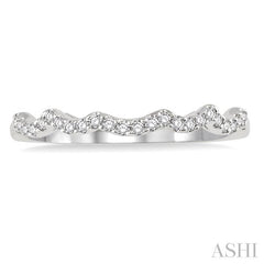 1/6 Ctw Round Cut Diamond Matching Wedding Band in 14K White Gold