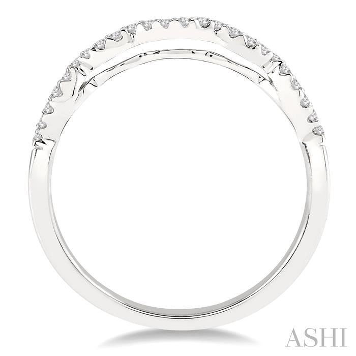 1/6 Ctw Round Cut Diamond Matching Wedding Band in 14K White Gold