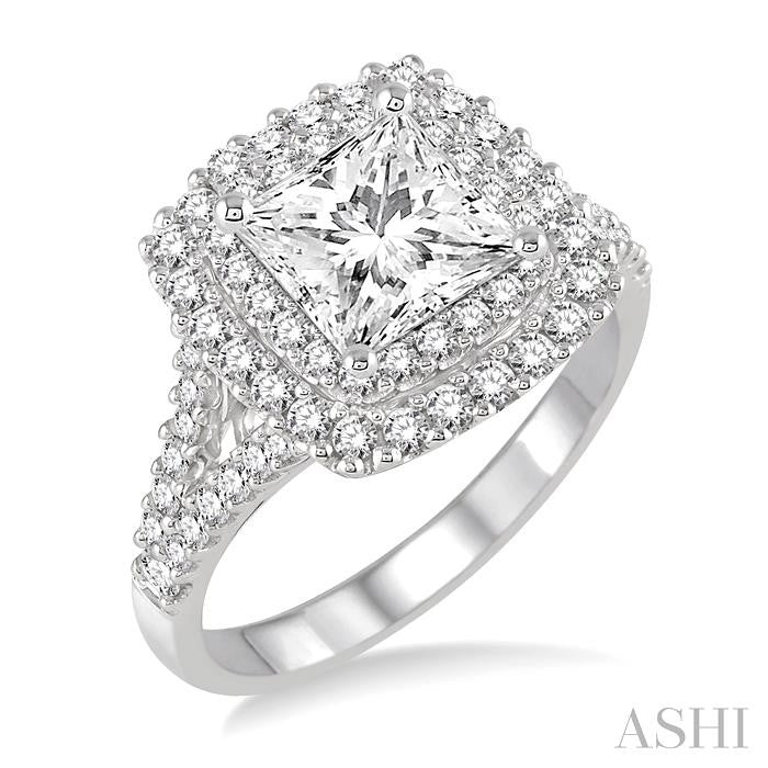 3/4 Ctw Diamond Semi-Mount Engagement Ring in 14K White Gold