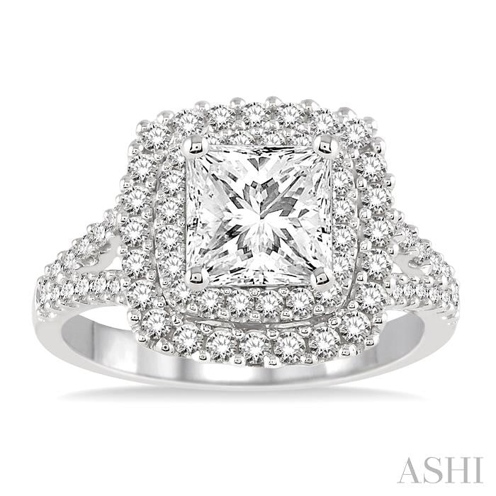 3/4 Ctw Diamond Semi-Mount Engagement Ring in 14K White Gold