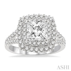 3/4 Ctw Diamond Semi-Mount Engagement Ring in 14K White Gold