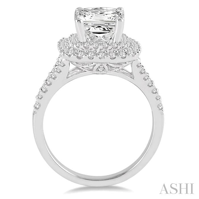 3/4 Ctw Diamond Semi-Mount Engagement Ring in 14K White Gold