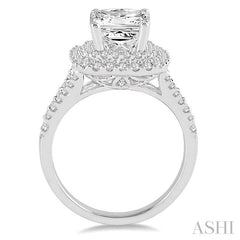 3/4 Ctw Diamond Semi-Mount Engagement Ring in 14K White Gold