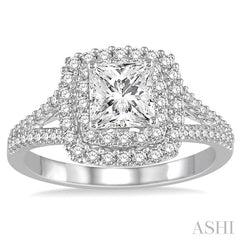 5/8 Ctw Diamond Semi-Mount Engagement Ring in 14K White Gold