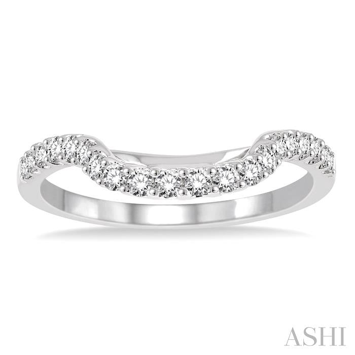1/3 Ctw Round Cut Diamond Wedding Band in 14K White Gold