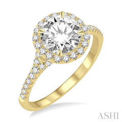 3/8 Ctw Diamond Semi-Mount Engagement Ring in 14K Yellow Gold