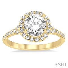 3/8 Ctw Diamond Semi-Mount Engagement Ring in 14K Yellow Gold