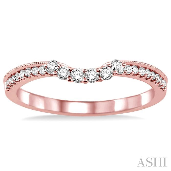 1/4 Ctw Round Cut Diamond Wedding Band in 14K Rose Gold