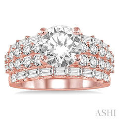 1 3/4 Ctw Diamond Semi-Mount Engagement Ring in 14K Rose Gold