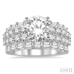 1 3/4 Ctw Diamond Semi-Mount Engagement Ring in 14K white Gold