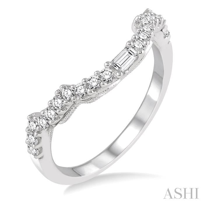 3/8 Ctw Round Cut Diamond Wedding Band in 14K White Gold