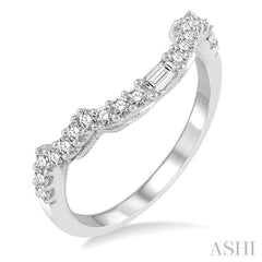 3/8 Ctw Round Cut Diamond Wedding Band in 14K White Gold