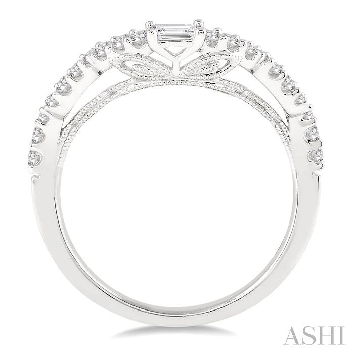 3/8 Ctw Round Cut Diamond Wedding Band in 14K White Gold