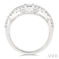 3/8 Ctw Round Cut Diamond Wedding Band in 14K White Gold