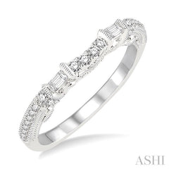 1/3 Ctw Ethnic-Inspired Round Cut Diamond Wedding Band in 14K White Gold