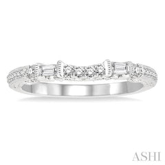 1/3 Ctw Ethnic-Inspired Round Cut Diamond Wedding Band in 14K White Gold