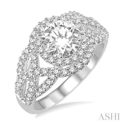 3/4 Ctw Diamond Semi-Mount Engagement Ring in 14K White Gold