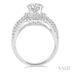 3/4 Ctw Diamond Semi-Mount Engagement Ring in 14K White Gold