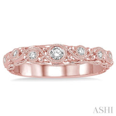 1/6 Ctw Round Cut Diamond Wedding Band in 14K Rose Gold