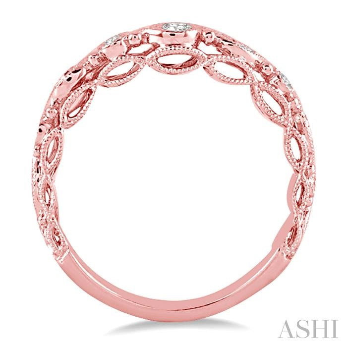 1/6 Ctw Round Cut Diamond Wedding Band in 14K Rose Gold
